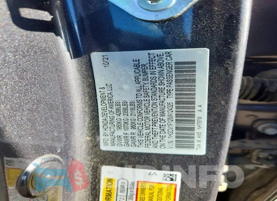 1HGCV1F12MA124325 Photo# 12