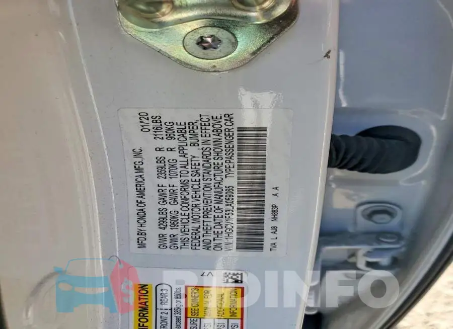 1HGCV1F53LA059065 Photo# 12
