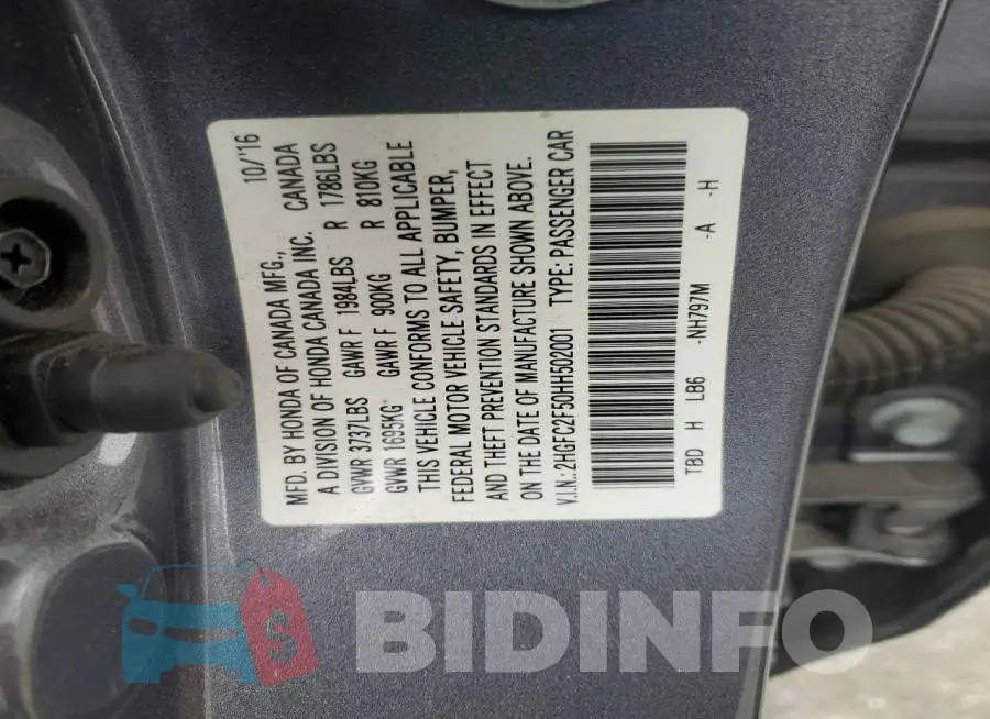 2HGFC2F50HH502001 Photo# 12