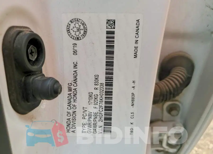 2HGFC2F76KH032338 Photo# 13