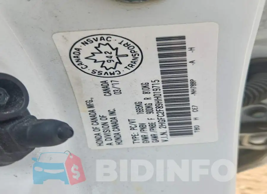 2HGFC2F89HH019715 Photo# 12
