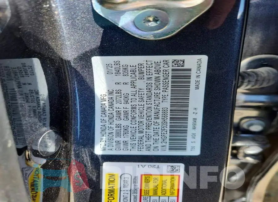 2HGFE2F53SH568883 Photo# 12