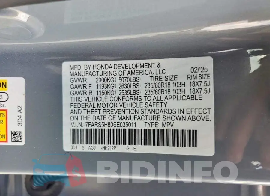 7FARS5H80SE035011 Photo# 13