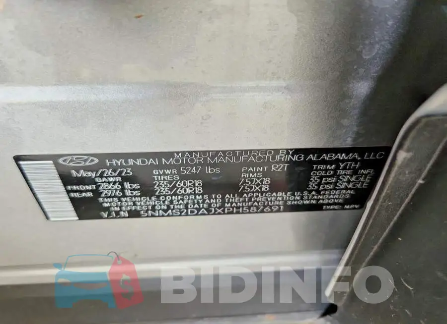 5NMS2DAJXPH587691 Photo# 12