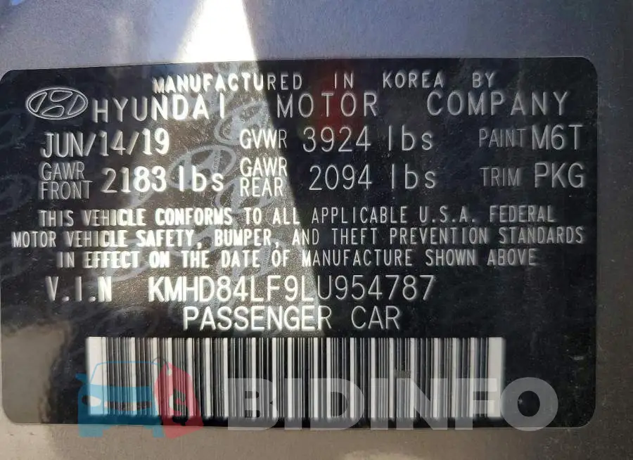 KMHD84LF9LU954787 Photo# 13