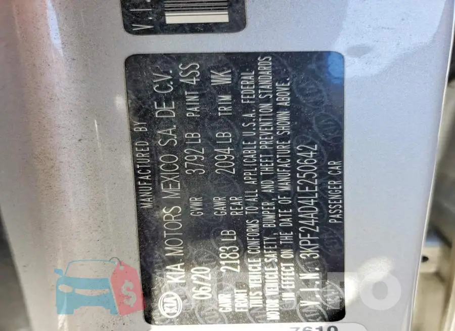 3KPF24AD4LE250642 Photo# 13