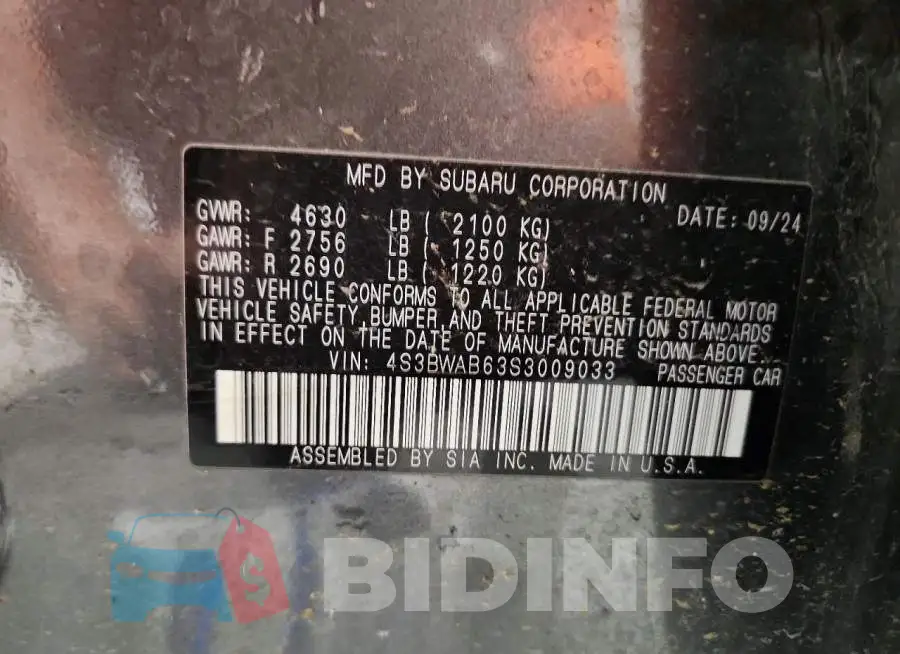 4S3BWAB63S3009033 Photo# 13