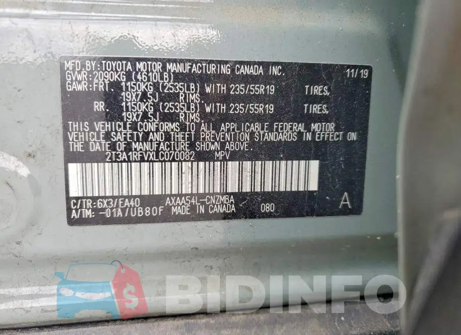 2T3A1RFVXLC070082 Photo# 13