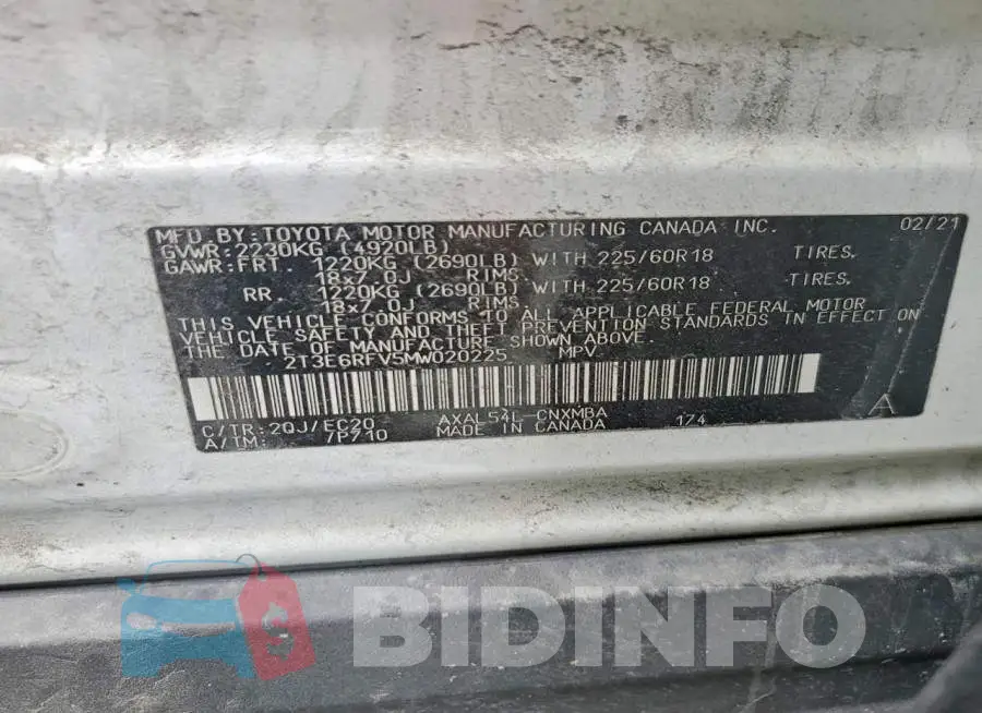 2T3E6RFV5MW020225 Photo# 13