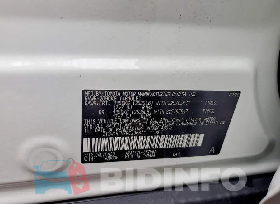 2T3W1RFV7RC296871 Photo# 14