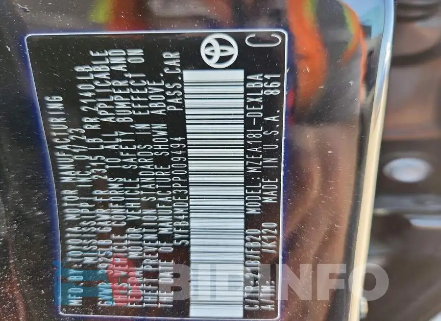 5YFB4MDE3PP009494 Photo# 13