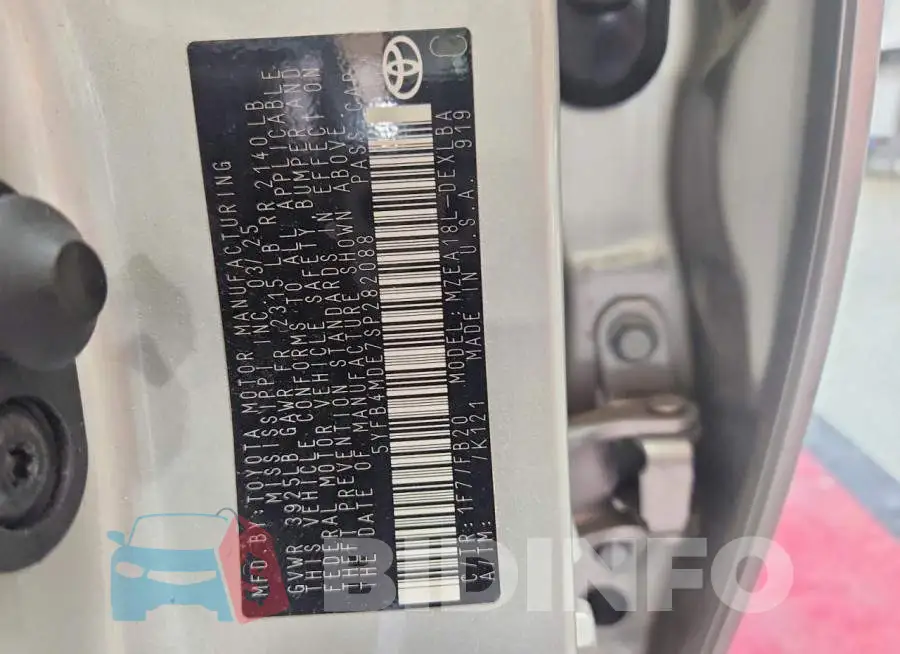 5YFB4MDE7SP282088 Photo# 12