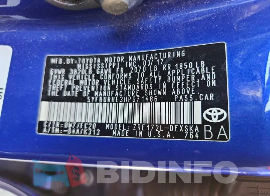 5YFBURHE3HP671486 Photo# 12