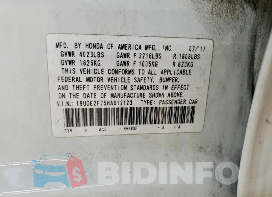 19UDE2F75HA012123 Photo# 12