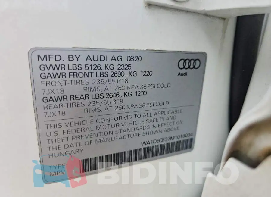 WA1DECF37M1016034 Photo# 12