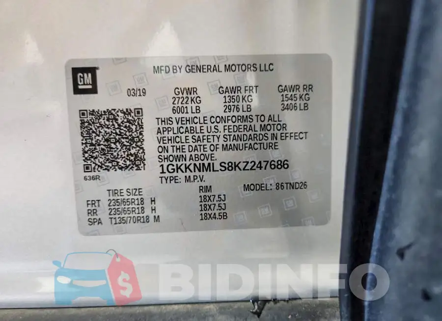 1GKKNMLS8KZ247686 Photo# 13