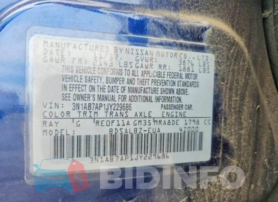 3N1AB7AP1JY229686 Photo# 12