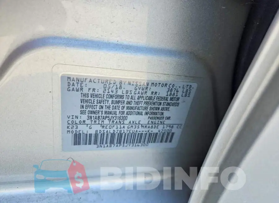 3N1AB7AP5JY316300 Photo# 12