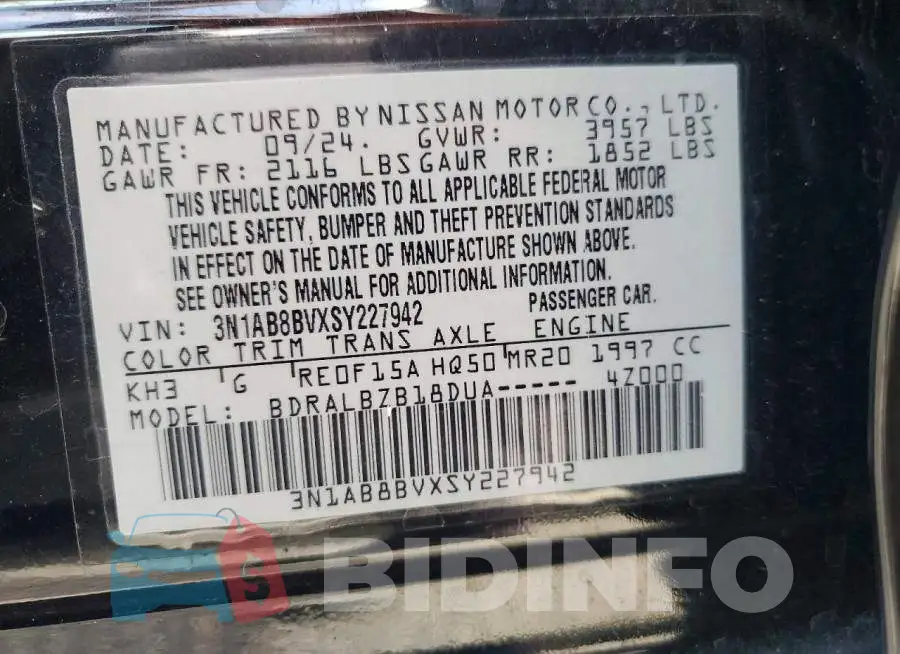 3N1AB8BVXSY227942 Photo# 12