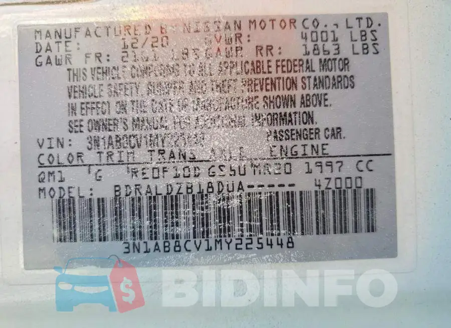 3N1AB8CV1MY225448 Photo# 13
