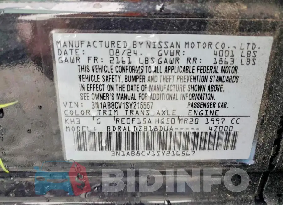3N1AB8CV1SY216567 Photo# 12