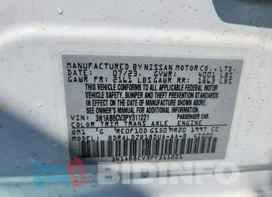 3N1AB8CV3PY311221 Photo# 12
