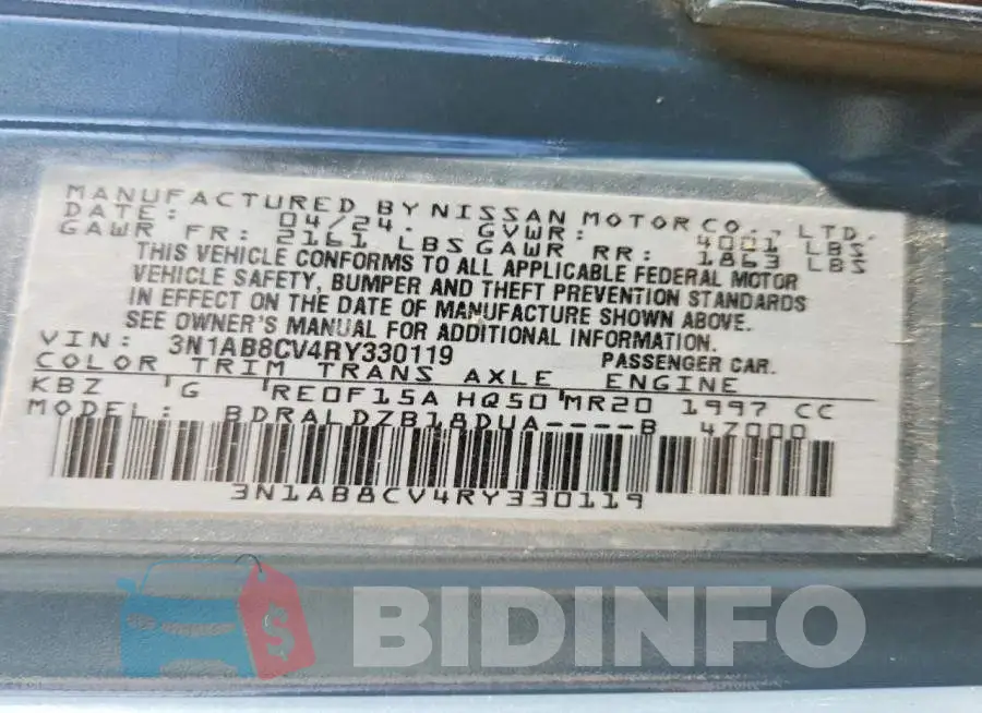 3N1AB8CV4RY330119 Photo# 13