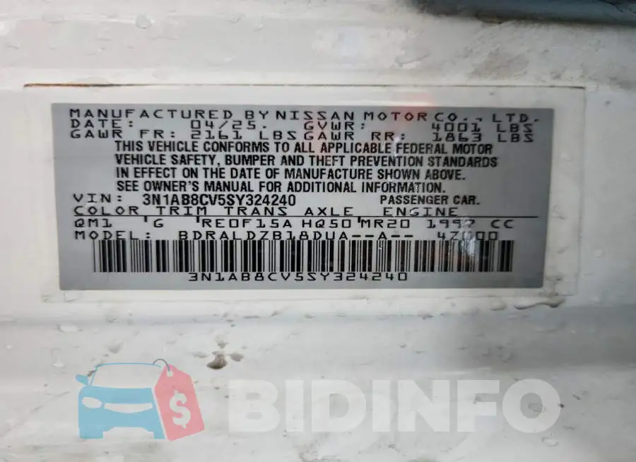 3N1AB8CV5SY324240 Photo# 12