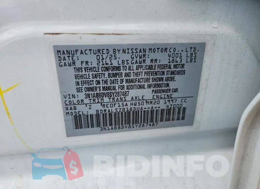 3N1AB8DV8SY287487 Photo# 12