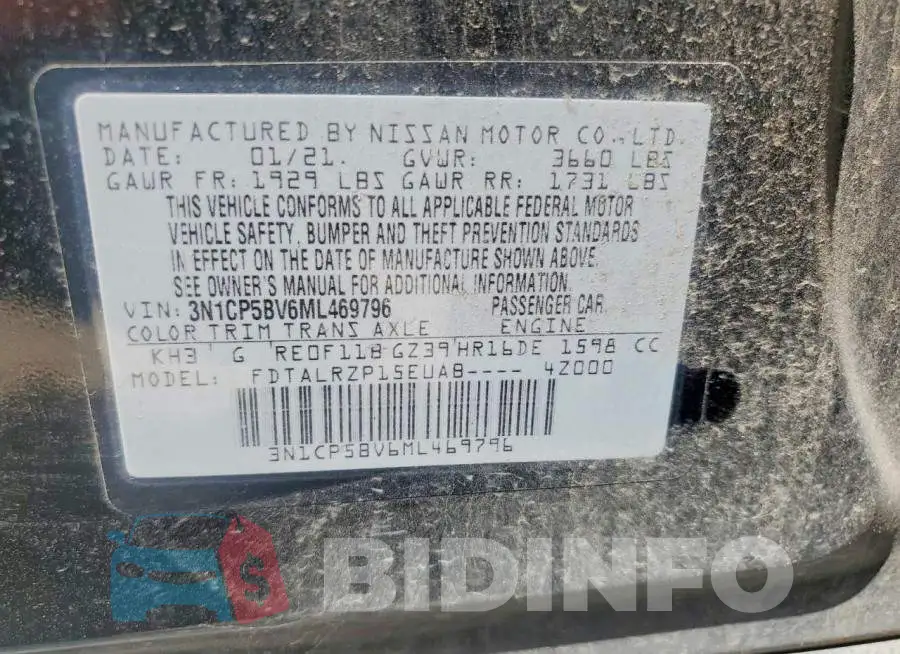 3N1CP5BV6ML469796 Photo# 13