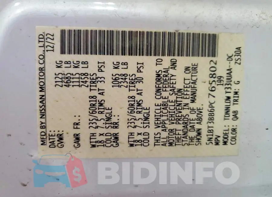 5N1BT3BB6PC765802 Photo# 13