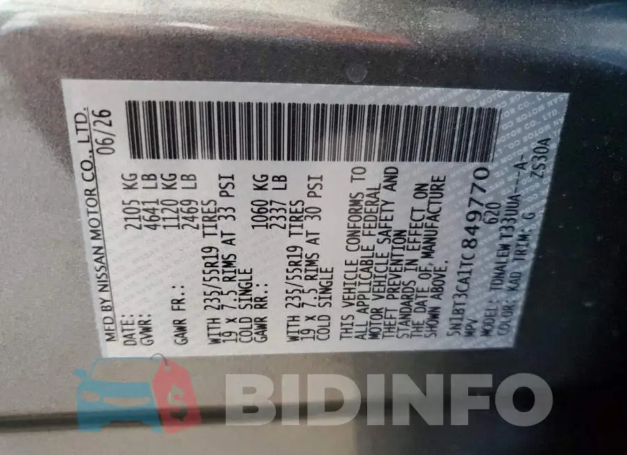 5N1BT3CA1TC849770 Photo# 13