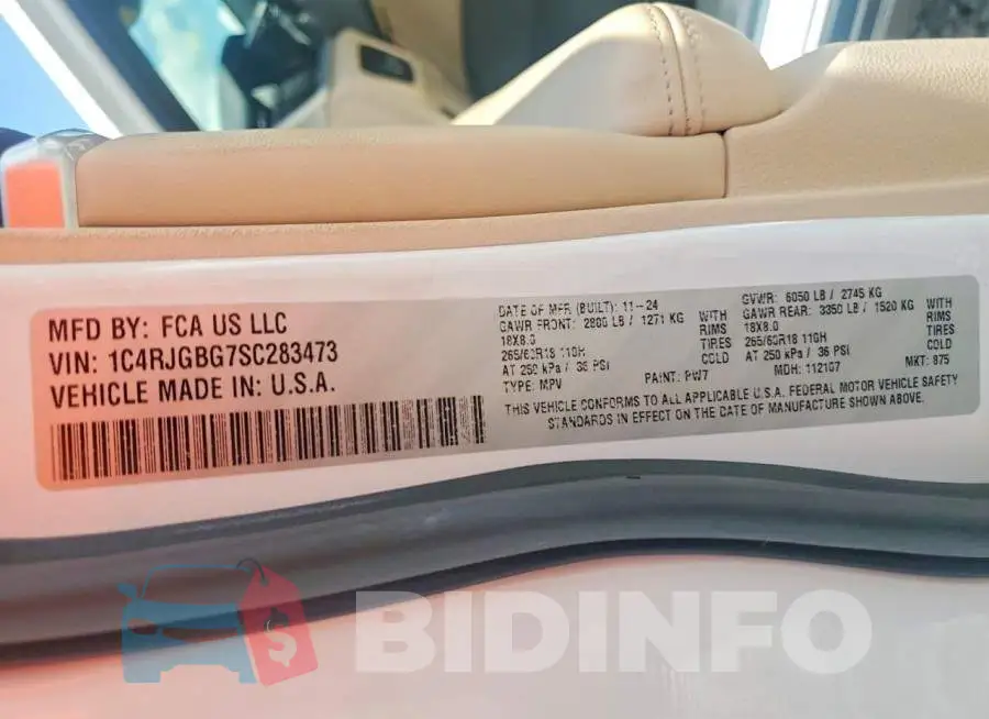 1C4RJGBG7SC283473 Photo# 14