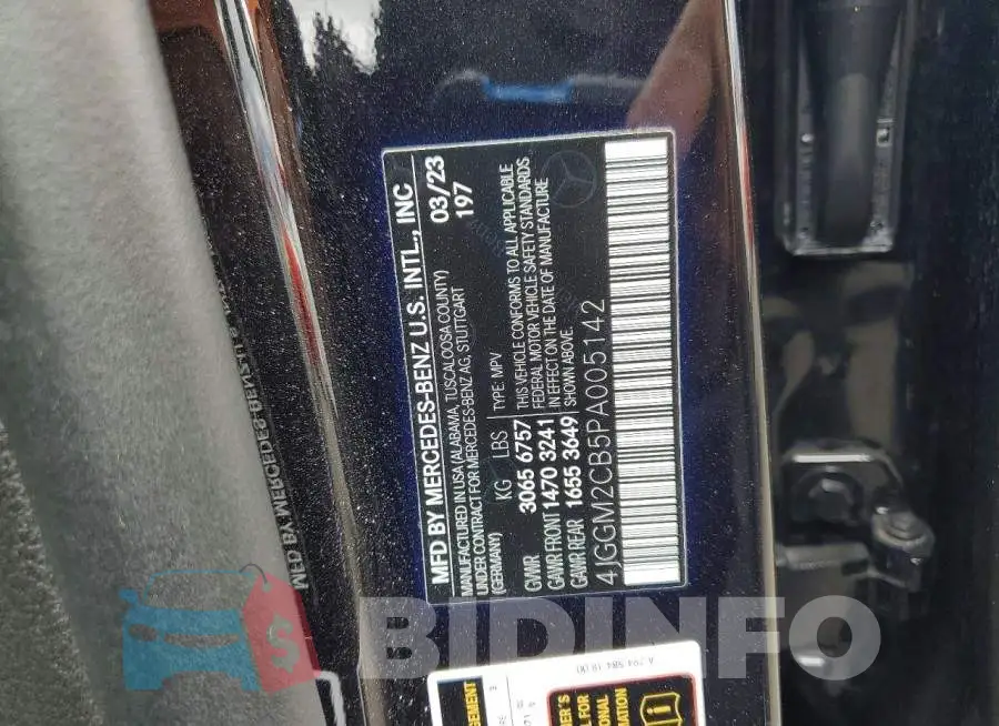 4JGGM2CB5PA005142 Photo# 14