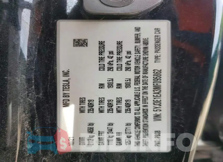 5YJ3E1EA3MF095862 Photo# 12