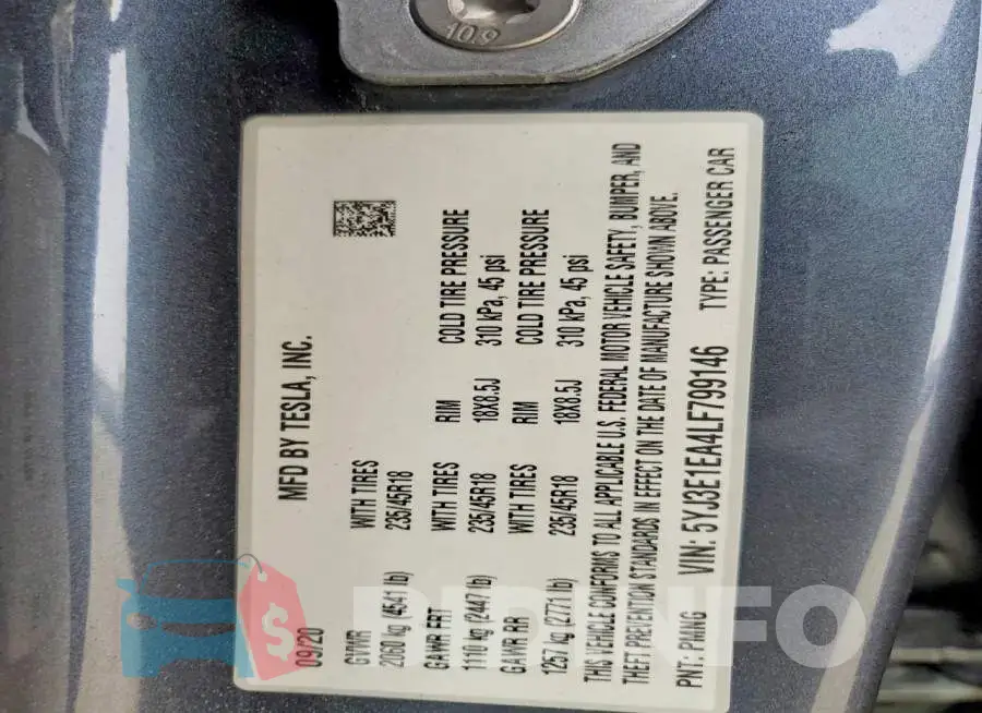 5YJ3E1EA4LF799146 Photo# 12