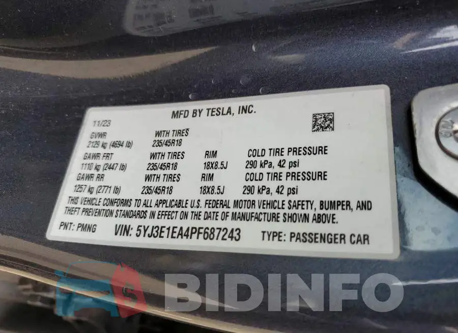 5YJ3E1EA4PF687243 Photo# 12