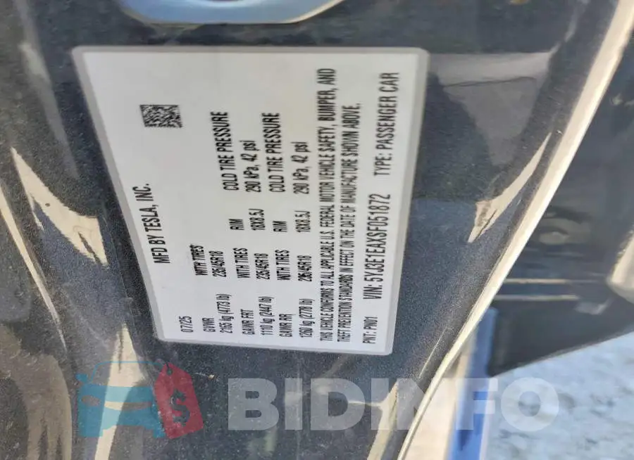 5YJ3E1EAXSF051872 Photo# 12