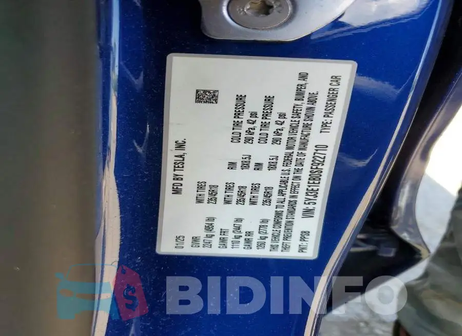 5YJ3E1EB0SF922710 Photo# 12