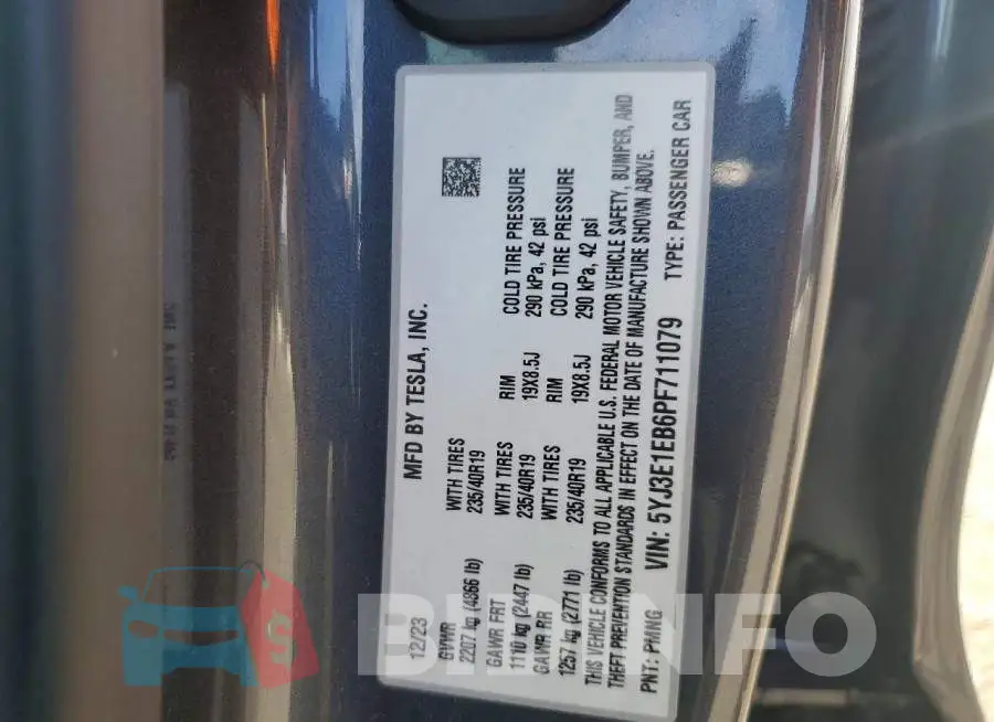 5YJ3E1EB6PF711079 Photo# 13