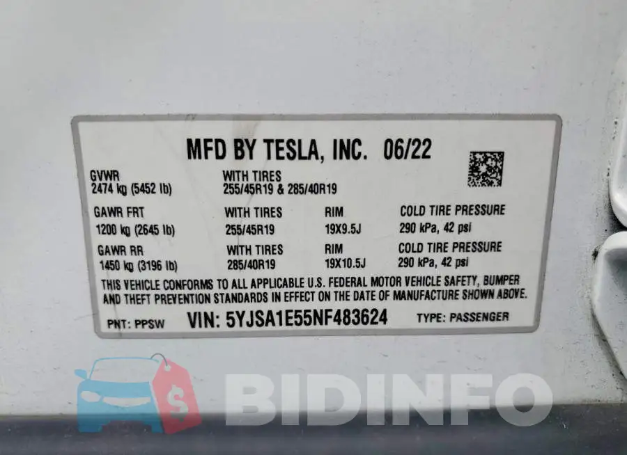 5YJSA1E55NF483624 Photo# 12
