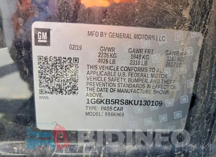 1G6KB5RS8KU130109 Photo# 13