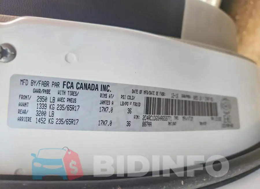 2C4RC1DG5HR659771 Photo# 13