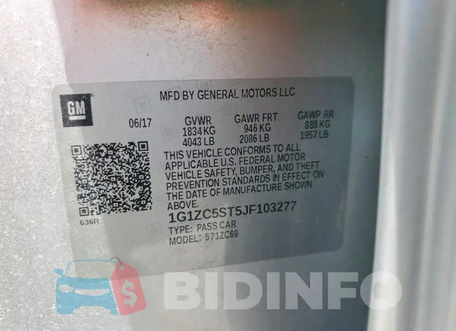 1G1ZC5ST5JF103277 Photo# 12