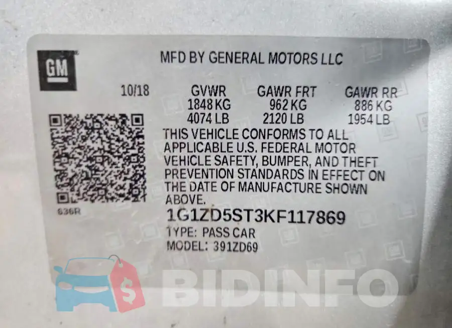 1G1ZD5ST3KF117869 Photo# 12