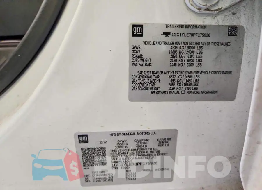 1GC1YLE70PF175926 Photo# 12
