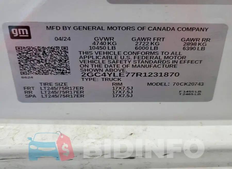 2GC4YLE77R1231870 Photo# 12