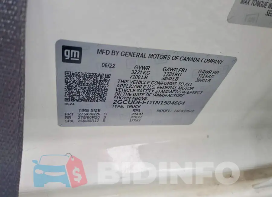 2GCUDEED1N1504664 Photo# 12