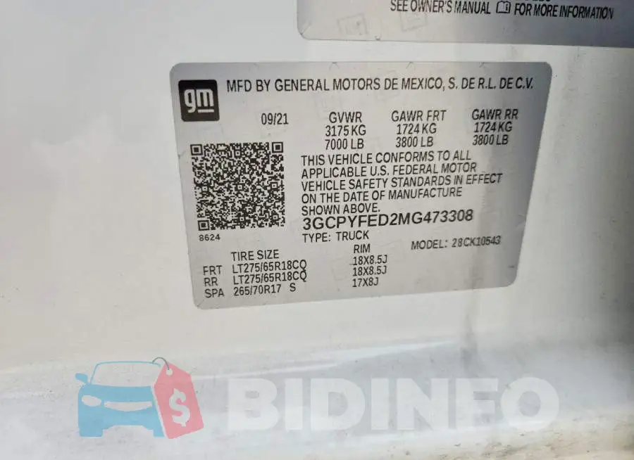 3GCPYFED2MG473308 Photo# 12