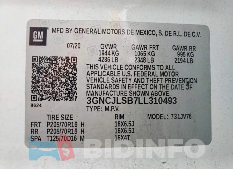 3GNCJLSB7LL310493 Photo# 13